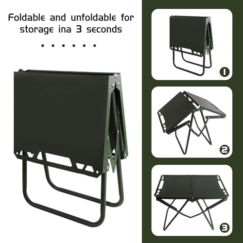 Mesa táctica plegable para exterior Glowki IGT con altura ajustable y paneles modulares IGT, con soporte para luz, portátil para camping, excursiones, picnics y playa miniatura 3