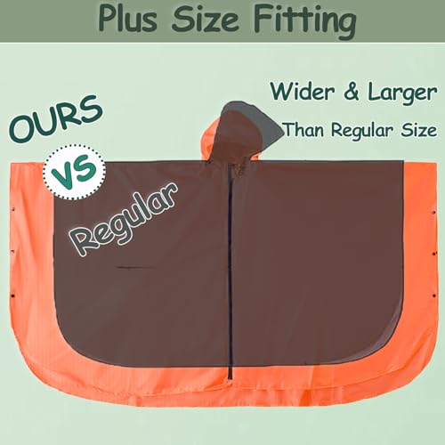 Plus Size Adult Rain Poncho with Hood and Zipper, Poncho Para Lluvia, Tactical Ponchos Adult For Camping, Hiking2