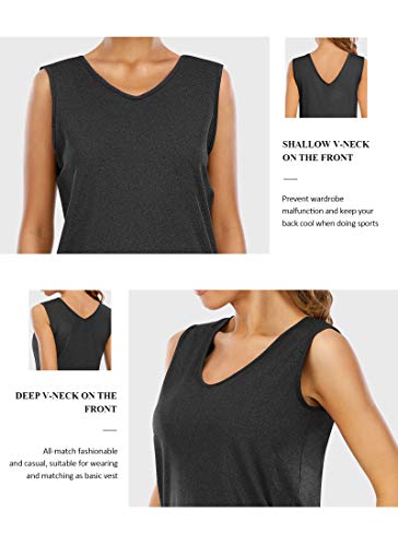 image for YOGERSSY Active Tank Tops for Women Long Workout Yoga Muscle Athletic 