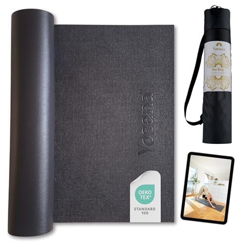 Yogamatte rutschfest inkl. Tragetasche & Videokurs I OEKO-TEX 100...
