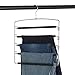 Clothes Pants Slack Hangers 5 Layers Non Slip Closet Storage Organizer Space Saving Hanger with Foam Padded Swing Arm for Pants Jeans Scarf Trousers Skirts (Updated Version-4pcs Black)