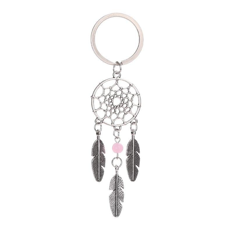Dream Catcher Rose Quartz Crystal Key Chain Key Ring For Protection and Comfort-image-13