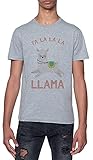 Photo Gallery fa la la llama happy christmas animal grey t-shirt mens short sleeves round neck l Photo Gallery fa la la llama happy christmas animal grey t-shirt mens short sleeves round neck l