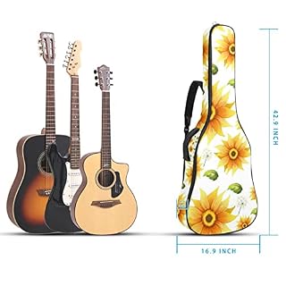 Housse étanche pour guitare acoustique avec double bandoulière et poche aquarelle, floral, papillon, fond noir… - Les Beatles, Paul McCartney, John Lennon, RIngo Starr, George Harrison Housse étanche pour guitare acoustique avec double bandoulière et poche aquarelle, floral, papillon, fond noir… – Image 5
