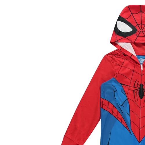 Marvel Boys Spiderman Pajamas Set - Hooded Long Sleeve Spiderman Pajamas - Spiderman, Mile Morales Sleeper Pajamas Set3