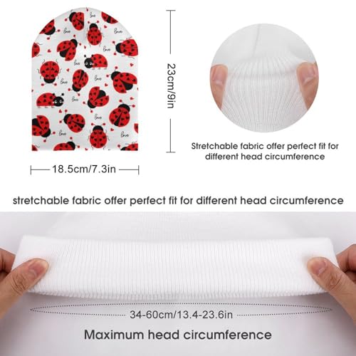 Ladybugs Pattern Kids Beanie Hat for for Girls Boys Children Cap Winter Knitted Chemo Cancer Headwear Accessories Gifts Decoration Black2