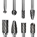 Carbide Burr Set 8pcs 1/4 Inch Shank Diameter Double Cut Grinding Polishing Carving Tool Drill Bits for Die Grinder