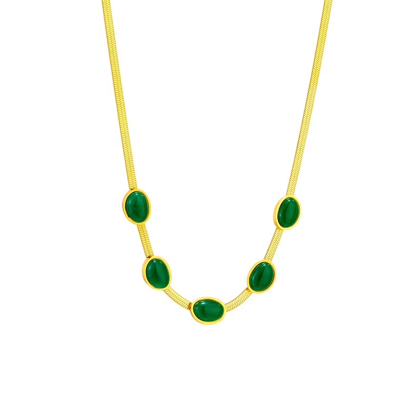 Havilah Necklace for Women Stainless Steel Oval Green Crystal Pendant Necklace (B0BV3FD6QY) Amazon Price History, Amazon Price Tracker