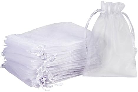 Madholly 300 Pieces Sheer Drawstring Organza Gift Bags,3.9"x5.7" Wedding Party Christmas Favor Bags Jewelry Pouches Wrap