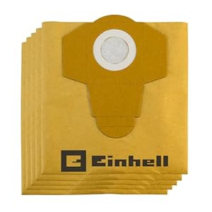 Original Einhell dust collection bag 30 L (suitable for Einhell wet & dry vacuum cleaners with 30-litre containers, 30 L volume, includes 5 bags, made of paper)