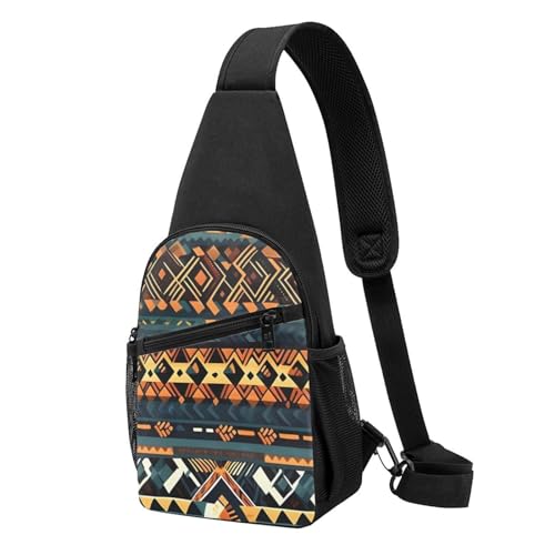 Sac à dos à bandoulière de randonnée léger imprimé africain pour sorties urbaines