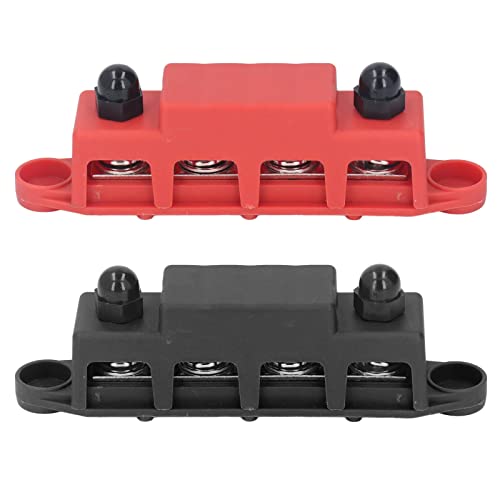 Barre Omnibus DC 48V 250A M10 Rouge et Noir - Module de Distribution Énergie 4 Positions pour RV
