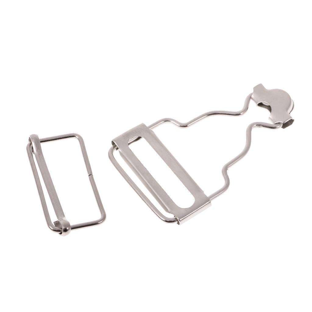 calandis CALANDIS® Set of 6 Dungaree Fasteners Clip/Brace Buckles for Suspenders 3.2Cm Silver-picture-55