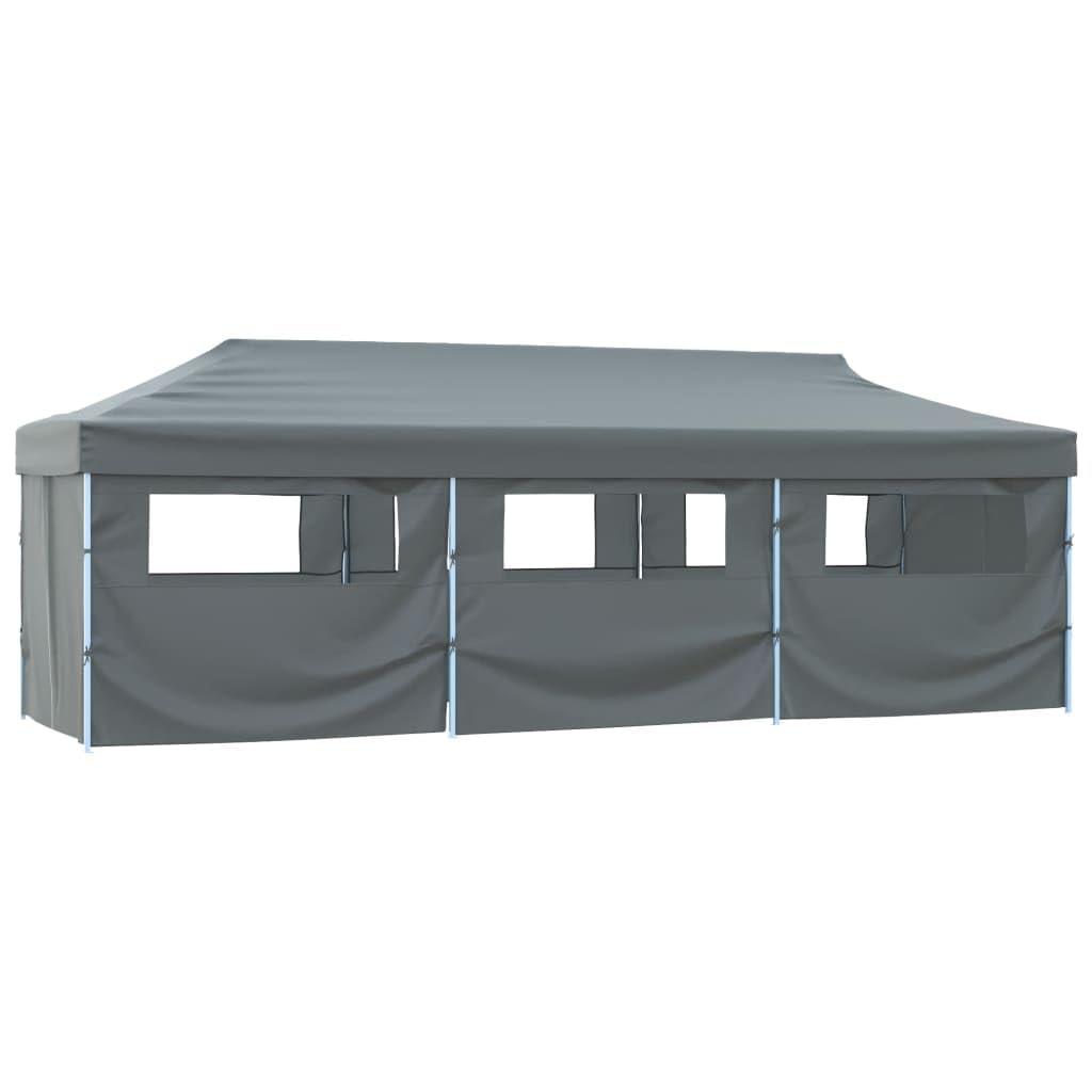 Namiot Pop-Up Składany 8 ścian Antracyt 870x291x315 cm | Markiza oksfordzka z powłoką PCV, odporna na rdzę stalowa rama, idealna na imprezy plenerowe