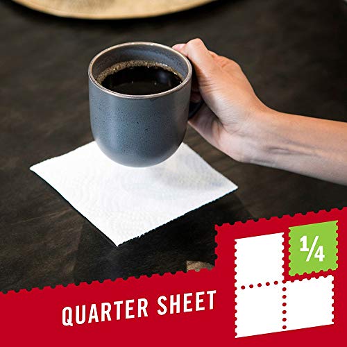 Brawny Tear-A-Square Paper Towels, 12 = 24 Regular Rolls, 3 Sheet Size Options, Quarter Size Sheets, 12 Count, 12 Count (Pack of 1)