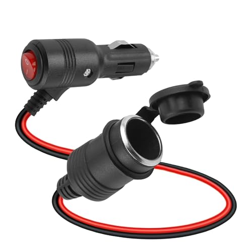 Allume Cigare avec Interrupteur 12V 24V, Allume Cigare Câble D'extension avec Fusible 15A, 16 AWG Extension Du Câble de Voiture Allume Cigare Prise Pour Moto...