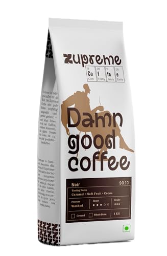 Image of Zupreme Premium Coffee Noir Blend 90:10 | Arabica Robusta Coffee Beans | Medium to Dark Roast | Bold Yet Smooth | Freshly Roasted | Ideal for Espresso & Milk Coffee