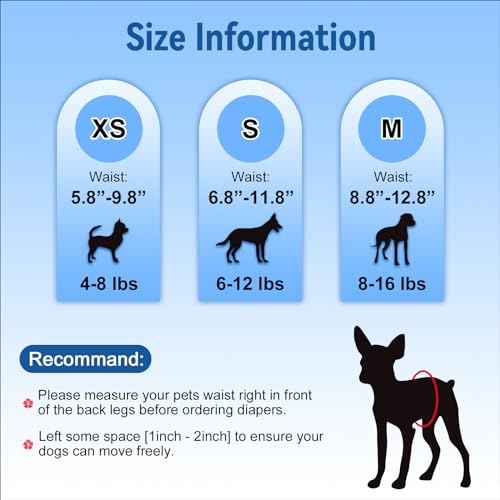 Image of Pet Soft Dog Diapers Female, Disposable Dog Diapers, Cat Diaper for Female Cats, Puppy Diaper 8pcs Small