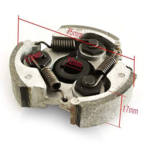 Auped - Zentrifugal-Kupplungsblock für Motorrad mit 3 Federn für 2-Takt 47cc 49cc Mini Quad Pocket Bike Dirt Bike ATV Scooter (Schwarz)
