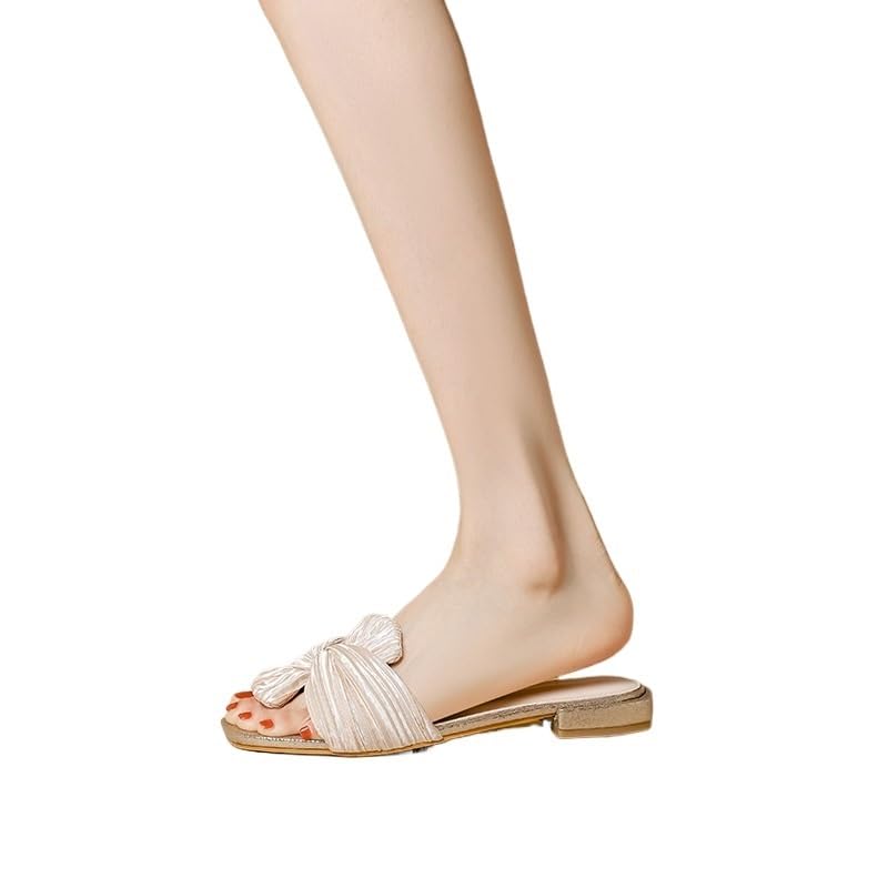 Sandals for Women Wearing Soft Soles Low Heels and Half Slippers for Beach Sandals(36)4
