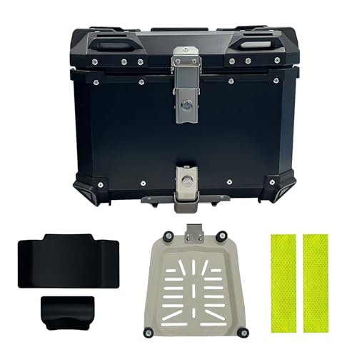 バイク⭐️リアボックス アルミ製 46L トップケース パニアケース コンパクト Amazon | 【46L 大容量】バイク リアボックス トップケース パニア