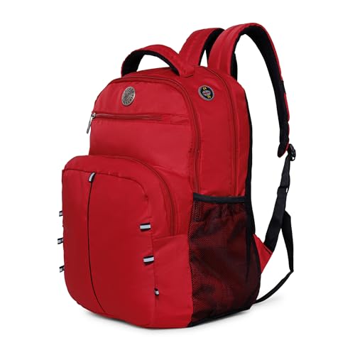 Image of ACEPACK Global 25.91 Liters Water Repellant 17.32 inch Laptop Backpack With Rain Cover For Casual, Outdoor, Office Or Daily Use (Red)