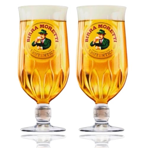 Roxley Birra Moretti Pint Lager Beer Glasses X2 2026 Edition
