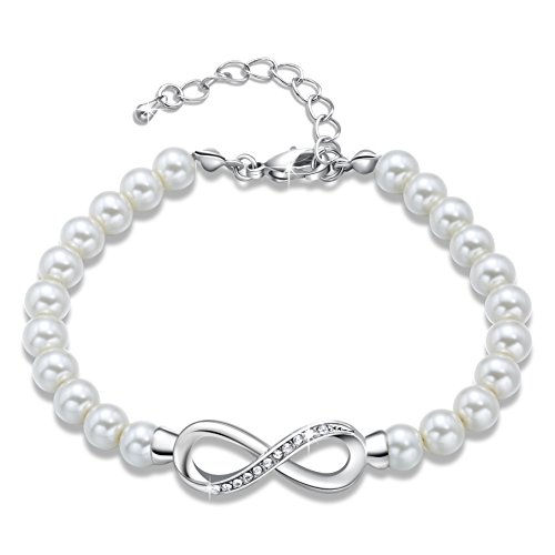 GEORGE · SMITH Forever Elegance Adjustable Infinity Freshwater Cultured Pearl Bracelet for Women