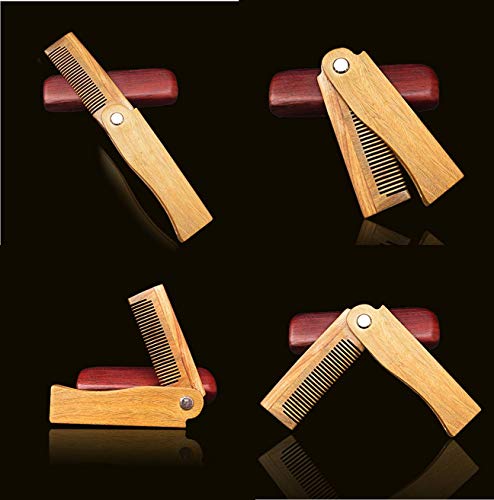 Pettine in legno per barba baffi tascabile