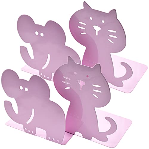 Qixuer 2 Par Sujetalibros del Metal,Sujetalibros Estanteria Dibujos Animados...