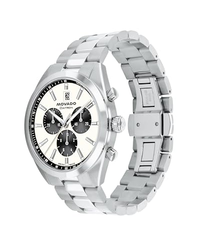 Movado Heritage Series Datron Men's Watch - Swiss Quartz Chronograph Movement, Stainless Steel Link Bracelet - 5 ATM Water Resistance - Sport Luxury Fashion Timepiece for Him - 41mm2