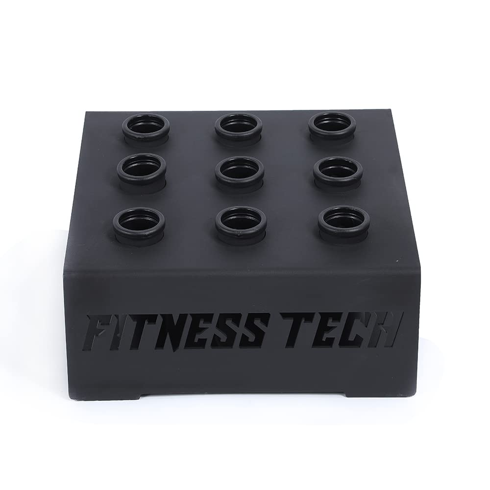 Soporte de Suelo para Barra Olímpica - Rack de Almacenamiento y Protección de Superficies - Capacidad para 9 Barras Olímpicas - 20 Kg - 44 x 42,9 x16,5 Cm