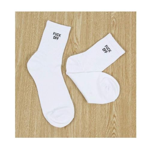 Fashion Men Women Casual Sport Socks With English Letters FUCK OFF&I DON'T GIVE A FUCK 2 Pairs3