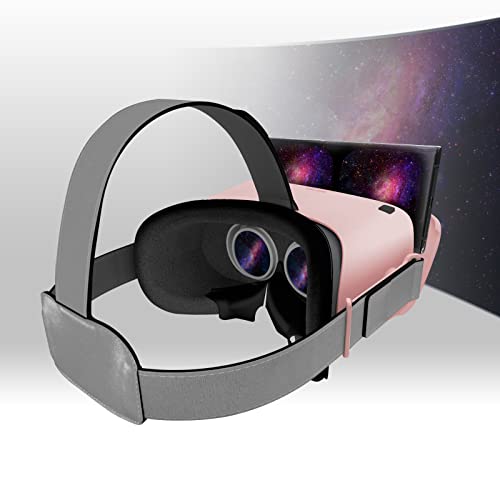 Image of DESTEK V5 VR Headset for Phone w /VR Gamepad, 128 Premium VR apps Included, Anti-Blue Eyes Protected HD Lenses, 110 FOV Virtual Reality Headsets for iPhone, Android Phone - lightpink
