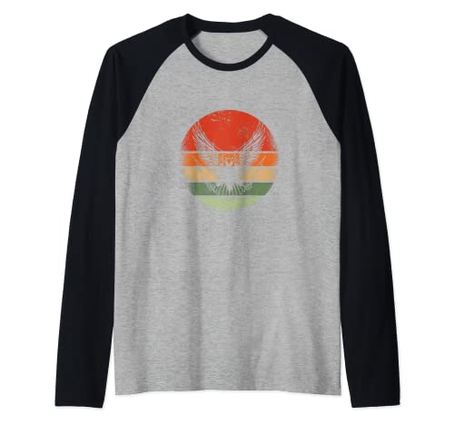 Fantástica Águila Con Rayos Hombres Mujeres Niños Pájaro Camiseta Manga Raglan