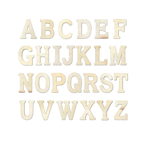 8 Inch 84 Pieces Wooden Unfinished Letters Wood Surface Alphabet Thin Wooden Letters for Crafts Wall Decor