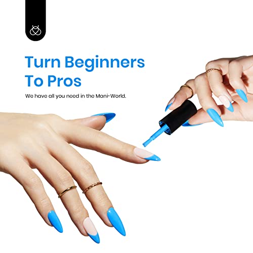 Image of Beetles Blue Gel Polish, 15ML Bright Blue Gel Nail Polish, Soak Off Summer Nails Art Manicure Salon Home DIY Design Uv Nails Lamp Needed