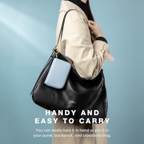 Wallet Women Zipper Bifold Small Leather Card Holder Wallet RFID Blocking with ID Window and Coin Pocket Blue4