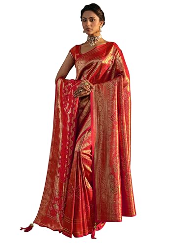 Libas Embellished Silk Saree with Blouse Piece - Image 2
