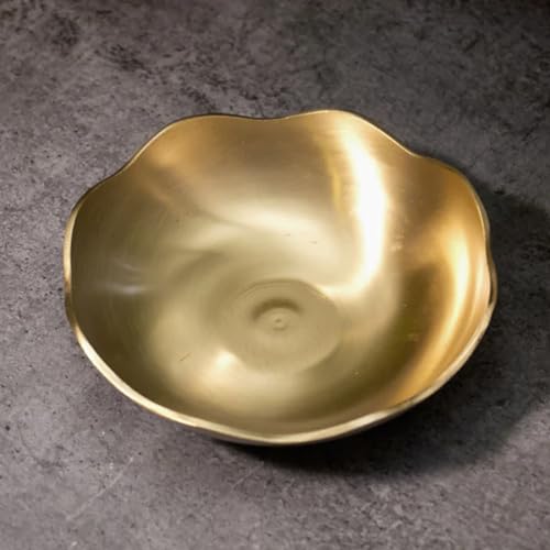 Image of Ambi Home Elegant & Pure Kansa Floral Dessert Bowl - 5.5 Inch Handcrafted Bronze Katori | Traditional Kansa Bati for Home, Kitchen & Festive Serving | Handmade Kansa Bati for Home & Kitchen