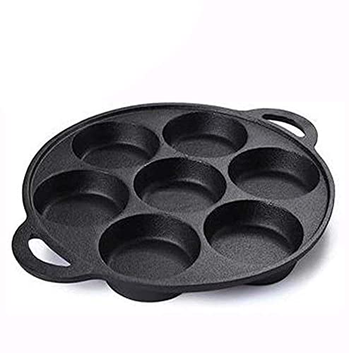 Poêle En Fonte, Pot De Hamburger Aux Œufs, Autocollant De Pot À Sept Trous, Poêle À Frire Séparée Pour Le Petit-déjeuner, Petit Pot À Crêpes, Poêle Antiadhésif Multi-pièces Plat