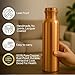 Metallix by TITAN INTERNATIONAL Copper Water Bottle | 100% Pure Copper Water Bottle | Leak Proof | Ayurvedic Benefits | Best for Gifting | Suitable for Yoga, School & Office - Plain Finish/32 Oz