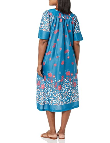 Image of AmeriMark Casual Women's Patio Muumuu House Dress Loose Comfortable Short Sleeve Sun Dress Lounger Gown Sleepwear for Ladies