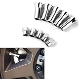 GKmow 10 PCS Car Valve Stem Cap, Universal TR414AC10 Waterproof Metal Automotive Valve Stem Sleeve Accessories (Silver #01)