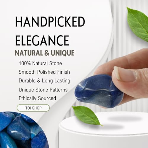 Image of Blue Agate Tumble /Pebbles Stone. for Reiki, Crystal, Vastu, Fang Shui Aura, Home Decor, Office Decor, Gifting, Good Luck, showpiece etc. (Blue Onyx, 400 gm)