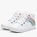 Weestep Girls‘ Glitter High-Top Easy-On Canvas Shoes - Fashion Casual Sneakers for Toddler and Litte Kid (Rainbow 11 Little Kid)