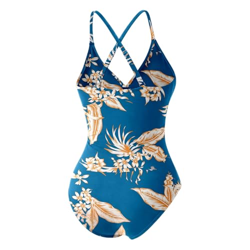 Damen Badeanzug Triangel V Ausschnitt Streifen Bauchweg Raffungen Einteilige Bademode Swimsuit Badeanzug Damen Bauchweg Tiefer V-Ausschnitt Einteiliger Badeanzüge Gekreuzter Rücken Bademode Swimsuit-3