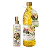 Albaöl - Air Fryer Spray, 190 ml Flasche + Albaöl Olive, 750 ml Flasche I Geeignet für alle Heißluftfritteusen und andere Kochanforderungen bei Temperaturen bis zu 200°C