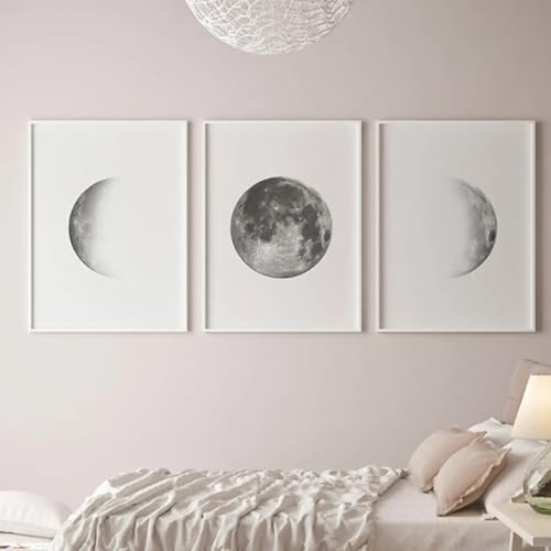 Aquarelle de lune grise XINBAO | Apportez une atmosphère poétique et apaisante à votre intérieur