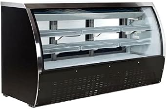 Omcan 50083 64-INCH REFRIGERATED FLOOR SHOWCASE WITH BLACK COATED STEEL EXTERIOR